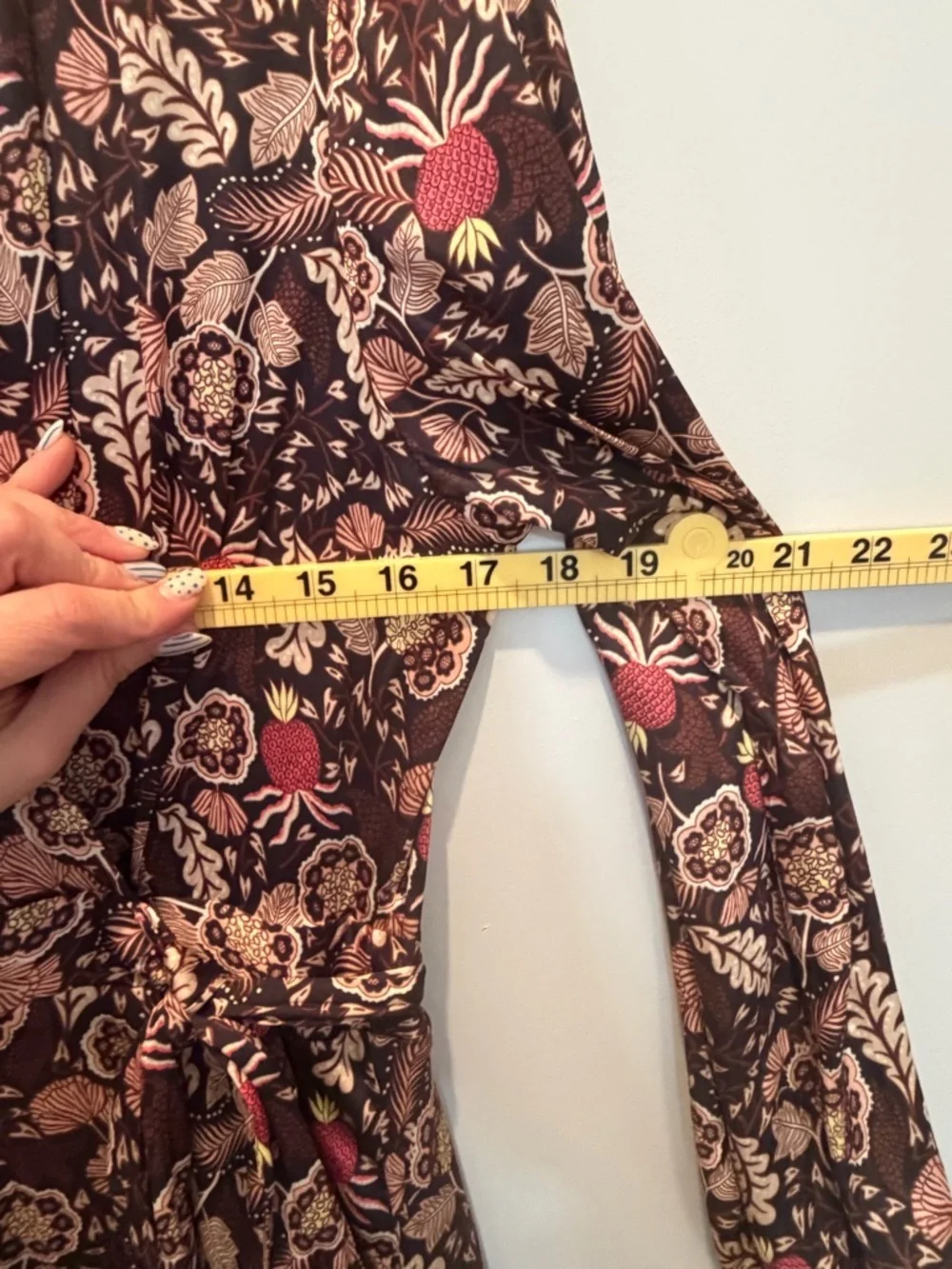 Scotch & Soda Brown Floral Midi Dress with Pink Accents - Picture 10 of 10
